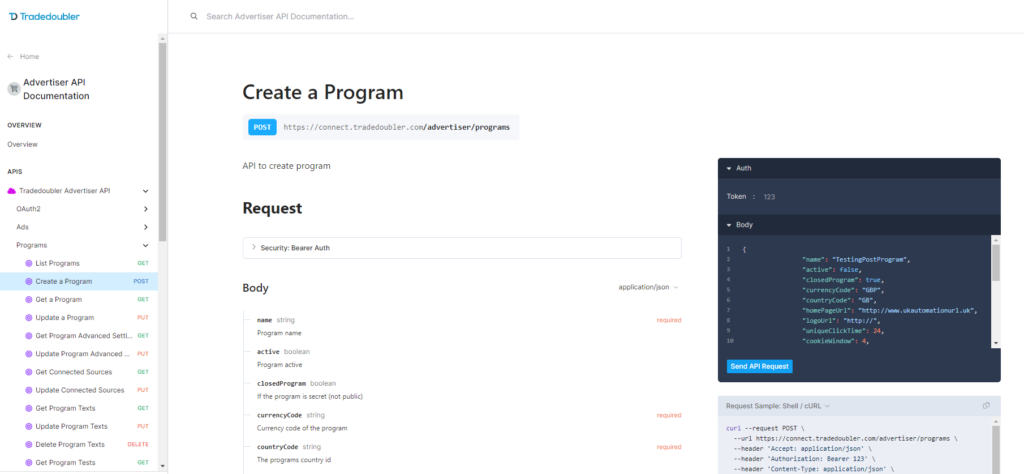 Developer Documentation Portal Program API