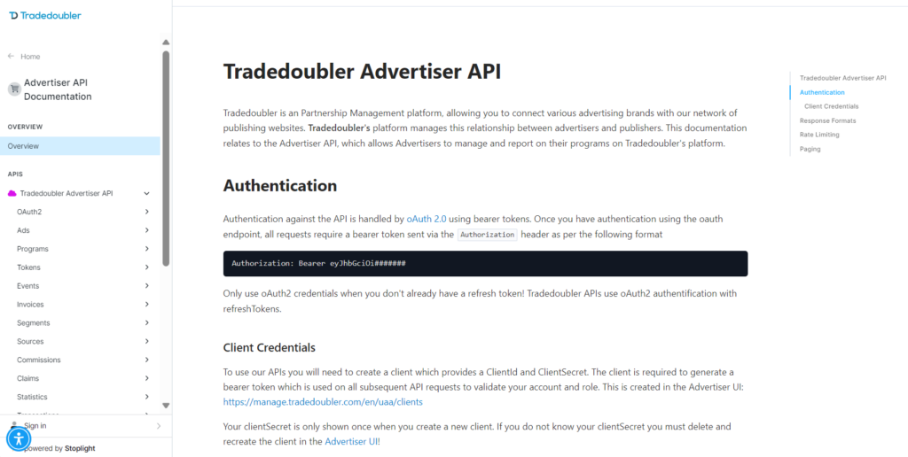 Developer Documentation Portal - Advertiser API